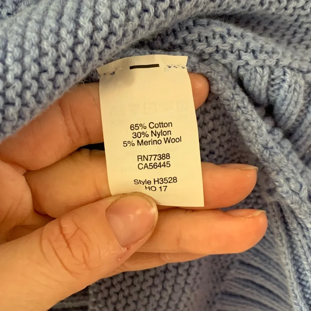J. Crew Light Blue Crewneck Cotton/Nylon/Wool Sweater size small